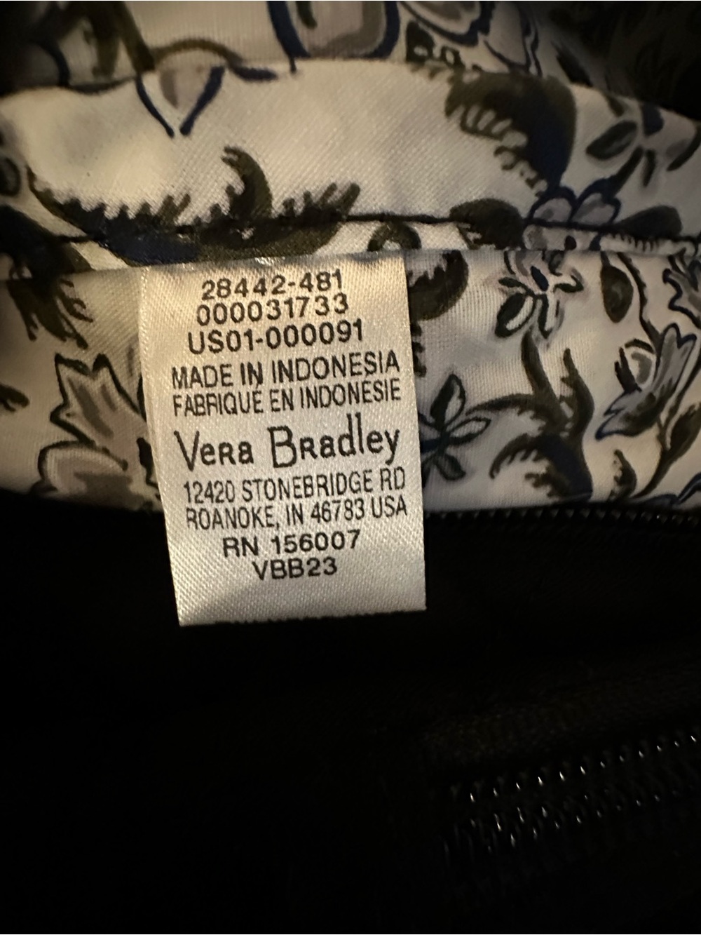 Vera Bradley Quilted Sling Bag - Black - Picture 9 of 13